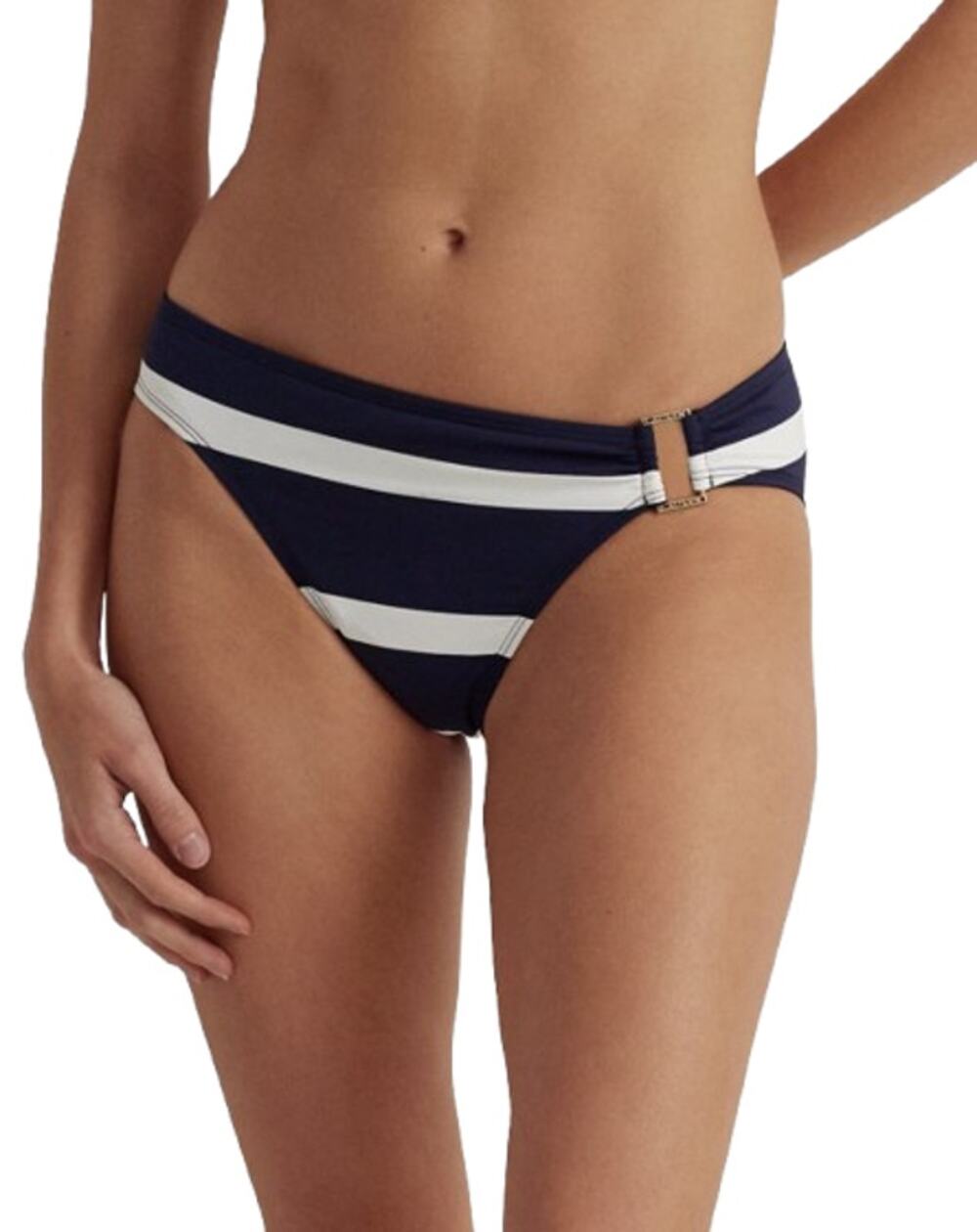 LAUREN RALPH LAUREN Mariner Stripe Hipster Bikini Bottom Size 10 Blue White NWT